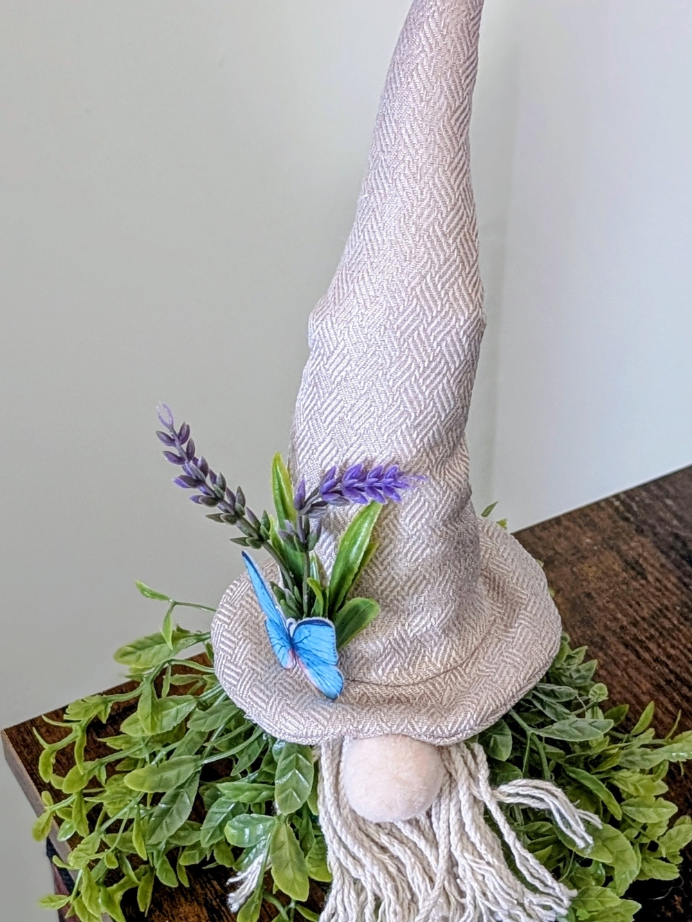 NWT True Living Tabletop Decor Spring/Summer Gnome with Lavender & Butterfly